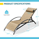 EROMMY Set of 2 Textilene Recliner Chairs All-Weather Outdoor Lounge Chairs with Adjustable Backrest, Patio Chaise Lounges, for Beach Yard Pool,Brown-Erommy